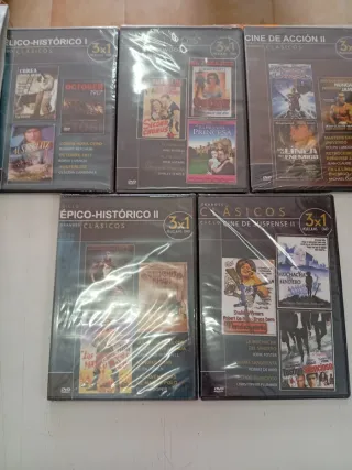 5 DVDs de Películas Clásicas y Bélicas