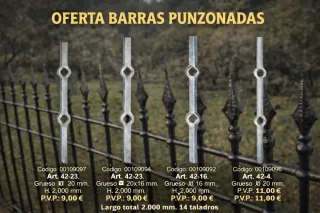 Barras punzonadas para rejas de seguridad, vallas.
