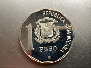 Moneda 1 Peso República Dominicana 1990