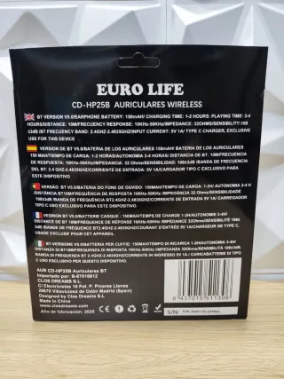 Auriculares Bluetooth EURO LIFE