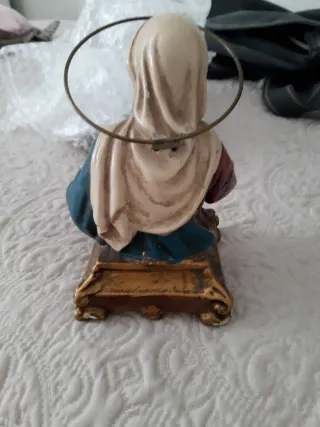 Virgen Escayola Vintage 14cm con Defectos