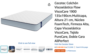 Colchón Cecotec Viscoelástico 135x190cm