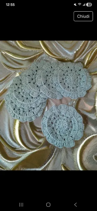 Sottobicchieri uncinetto set 6 pezzi