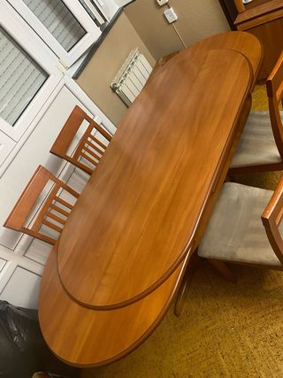 Mesa de comedor extensible de madera