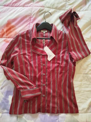 Camisa Carmela Rosso Rayas Rojas Talla M
