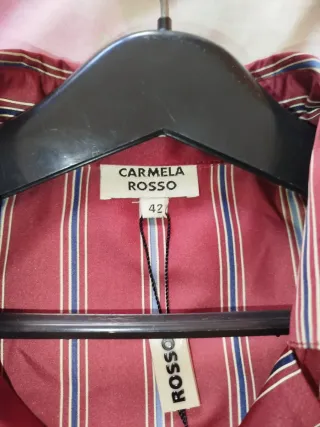 Camisa Carmela Rosso Rayas Rojas Talla M