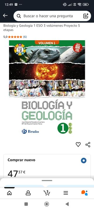 Biología y Geología A ESTRENAR, 1 ESO, ed. Bruño