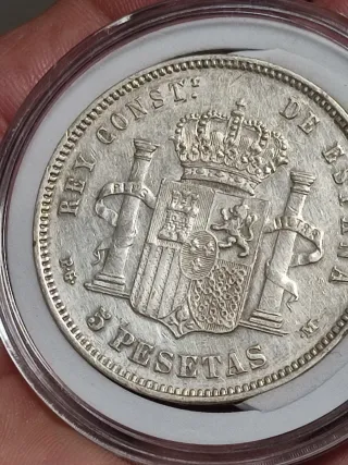 5 Pesetas Plata para Certificar 1891