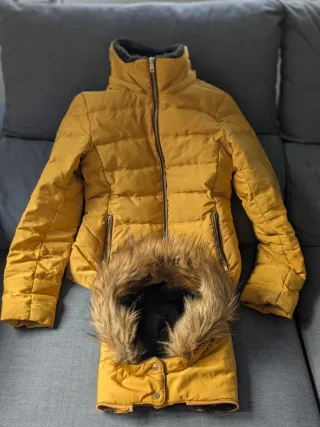 Abrigo plumas Zara Amarillo con forro