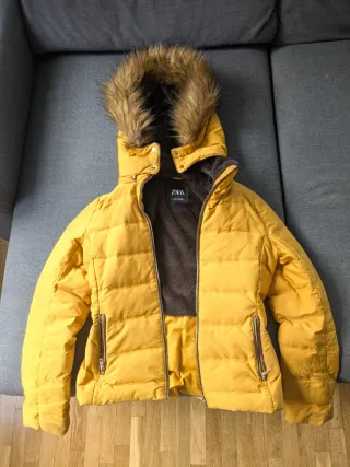 Abrigo plumas Zara Amarillo con forro