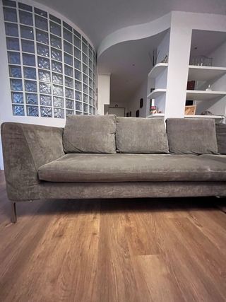 Divano angolare tessuto grigio