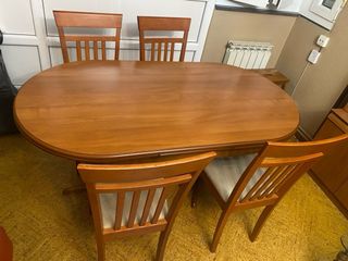 4 Sillas de Comedor Madera Beige