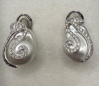 Pendientes oro 18 kt perlas y diamantes
