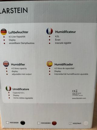 Humidificador Klarstein 4.5L Blanco