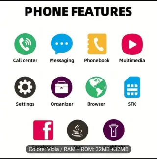 Mini Telefono 2G Viola 32GB