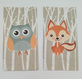 12 Bolsas Papel Infantiles Fiesta Cumpleaños