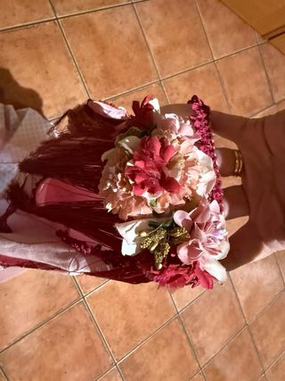 Abito flamenca rosa e rosso