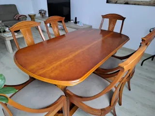 Mesa de comedor con 6 sillas de madera