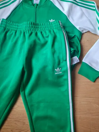 Chándal tipo Vintage Adidas Verde y Blanco Talla M