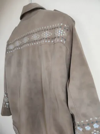 Chaqueta Slowlove Beige Bordada