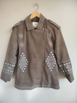 Chaqueta Slowlove Beige Bordada