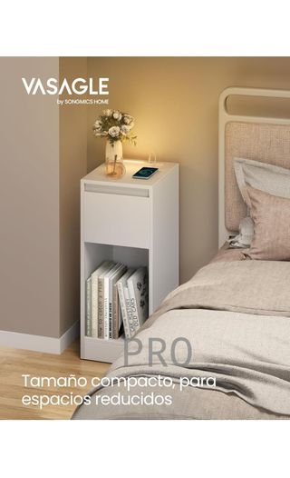 Mesita de Noche Estrecha, Mesa Auxiliar VASAGLE