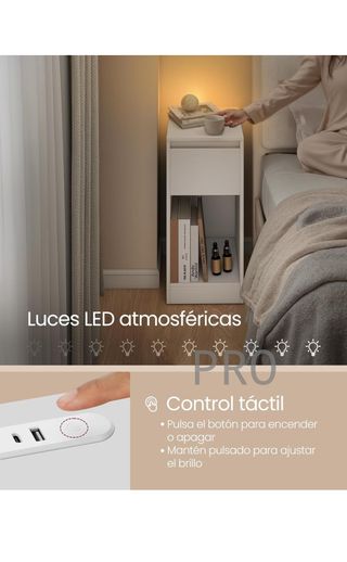 Mesita de Noche Estrecha, Mesa Auxiliar VASAGLE