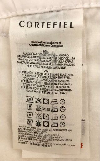 Pantalón chino Cortefiel blanco