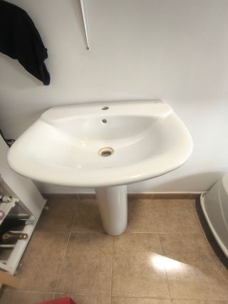 Lavabo Roca con Pedestal Blanco