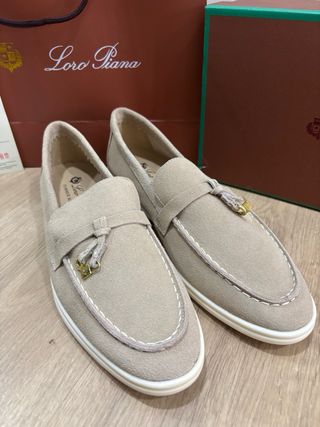 Mocasines Loro Piana Beige/Oro