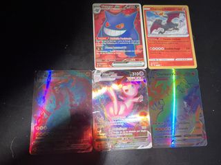 Lote 5 Cartas Pokémon Charizard Mew Gengar.