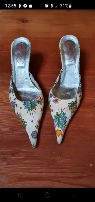 Sabot con tacco floreali