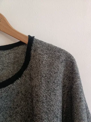 Poncho Oysho Punto Bicolor Mujer