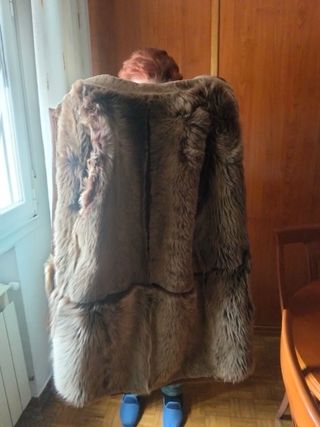 Chaquetón de cuero y piel