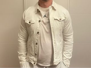 Chaqueta vaquera hombre blanca