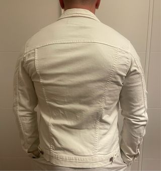 Chaqueta vaquera hombre blanca