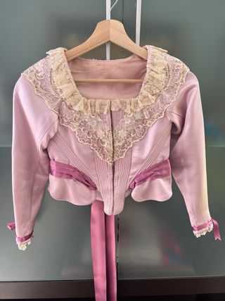 Traje de Fallera Niña. Rosa palo. 7-9 años.