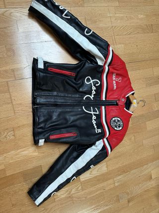 Chaqueta Moto Sean Jeans Negra Roja