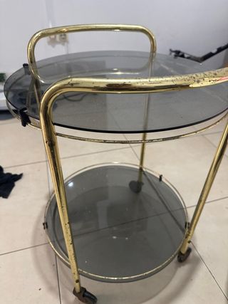Carrito vintage cristal dorado