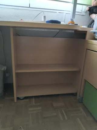 Dormitorio juvenil madera bicolor, pino y verde