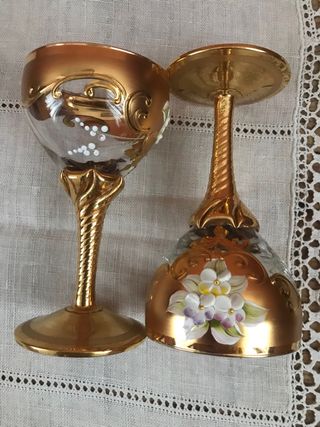 Murano artigianato .Set 2 calici