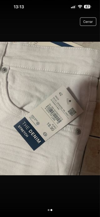 Pantalones cortos vaqueros blancos Talla 42