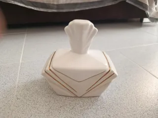 Portafotos y joyero de cerámica blanco