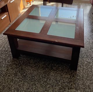 Mesa de centro madera y cristal