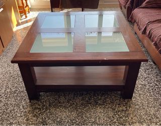 Mesa de centro madera y cristal