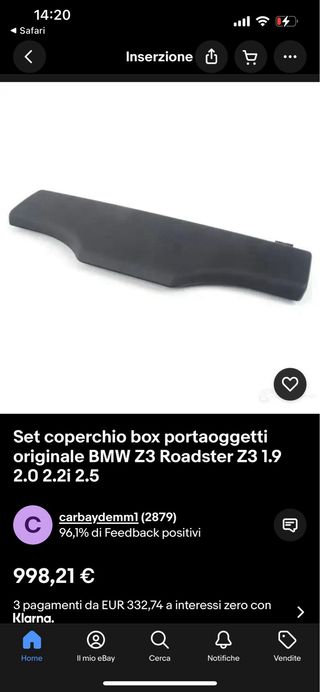 Sportello portaoggetti originale BMW Z3