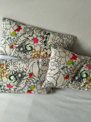 3 Fundas Cojín Bordadas 50x25