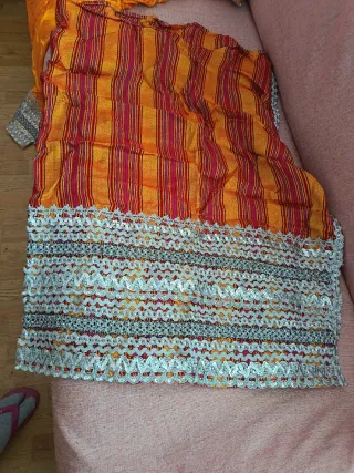 Traje Argelino Naranja y Plateado