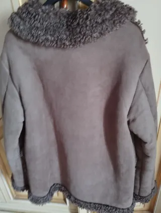 Giacca donna montone marrone/grigio