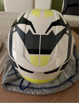 Casco de moto Unik blanco y amarillo